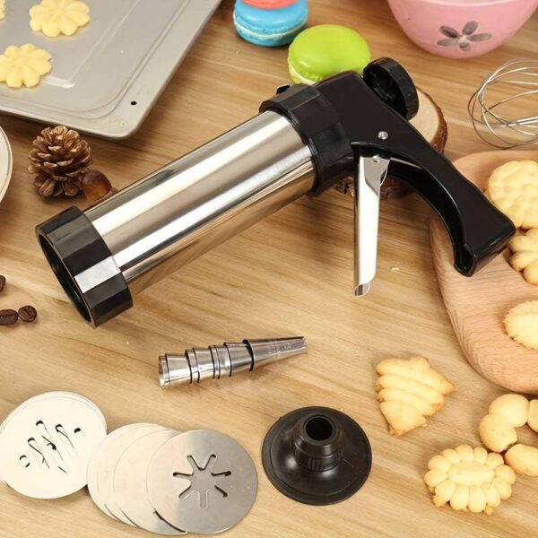 Kit de prensa de galletas de acero inoxidable con 13 formas de disco y 8 puntas de glaseado
